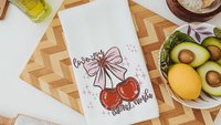 love you cherry much Valentines kitchen towels for daughter, red cherry kitchen decor, Galentines day gifts for friends, Valentines day