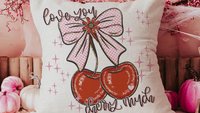 love you cherry much Valentines kitchen towels for daughter, red cherry kitchen decor, Galentines day gifts for friends, Valentines day