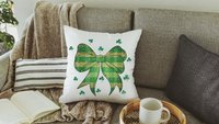 St Patricks day coquette bow throw pillows
