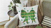 St Patricks day coquette bow throw pillows