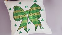 St Patricks day coquette bow throw pillows
