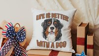 Life is better with a dog throw pillow & towel