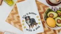 Life is better with a dog throw pillow & towel