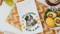 Life is better with dogs throw pillows & towels