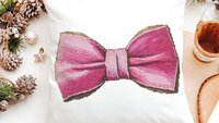 Pink & Blue bow coquette throw pillow