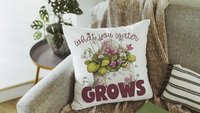 what you water grows inspirational throw pillows for couch floral decorative pillows for bed, home decor gift for women, gardener gifts for