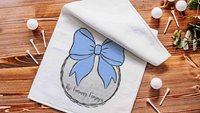 personalized golf towel with grommet, blue coquette bow golf bag towel for women, cute golf gifts for her, lady golfer gifts, ball towel