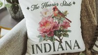 Michigan state bird throw pillows for couch floral Michigan state flower decorative pillows for sofa, Michigan gifts for women, real estate