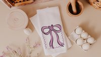 God has a way loaves and fish Christian kitchen towels for Mom, pink bow coquette hand towel for guest bathroom, Bible verse kitchen decor