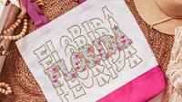 Florida tote bag for beach, realtor tote bag real estate agent gift, cruise bag for women, Florida gifts for girls, wildflower tote for work