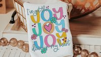 joy in my heart Christian kitchen towels for bridal shower, Easter hostess gift for women, faith gifts for sister, Spring hand towel for