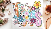 floral Texas throw pillows for couch colorful decorative pillows for sofa, whimsical home decor gift dorm decor, Texas gifts for house, TX
