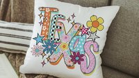floral Texas throw pillows for couch colorful decorative pillows for sofa, whimsical home decor gift dorm decor, Texas gifts for house, TX
