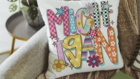 trendy Michigan throw pillows for couch colorful Michigan dorm decor for girls, real estate agent gifts, bright Michigan decor for office