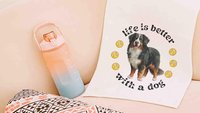 life is better with a dog tennis towels for women, tennis mom sweat towel with loop, unique dog mom gifts, best gifts for dog lovers, gym