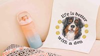 life is better with dogs golf towel Christmas gifts for golfers, golf stocking stuffers, Bernese mountain dog gift for him, golf bag towel