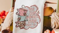 my cup runneth over coffee kitchen towels for gifts, Bible verse hand towels for kitchen Christian gifts for best friends, coffee bar decor