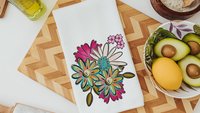 wild faith kitchen towels for gifts, boho floral hand towel for bathroom, southwestern kitchen decor, turquoise thunderbird gifts for women