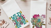 wild faith kitchen towels for gifts, boho floral hand towel for bathroom, southwestern kitchen decor, turquoise thunderbird gifts for women