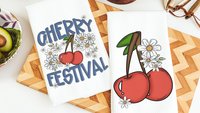 cherry festival fruit kitchen towels for summer hand towels for bathroom, cherry kitchen decor, Michigan gifts for adults, trendy kitchen