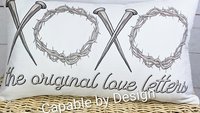 xoxo the original love letters Christian throw pillows for bed, religious lumbar pillow cover 12 x 20, crown of thorns and nails, faith gift
