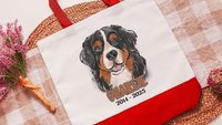 personalized Bernese Mountain dog tote bag with name, Berner mom dog memorial gift for women, remembrance gift for dog lover Christmas gifts