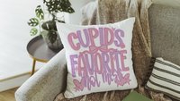 cupids favorite hot mess funny throw pillows for couch, bestie gifts for women, sarcastic Valentines day best selling gifts Etsy shops, faux