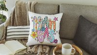 colorful Kansas throw pillows for couch bright Kansas college dorm decor for girls, hippie flower decorative pillows for sofa, Kansas gifts