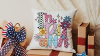 cute Indiana throw pillows for couch colorful accent pillows for dorm room, real estate agent gifts, realtor office decor, Indiana girl gift