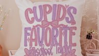cupids favorite teacher throw pillows for women, funny Valentine classroom decor, Valentines day best selling gifts Etsy shops, preschool