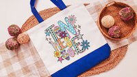 Nashville Tennessee girls trip tote bag for school, Tennessee gifts for her, cute checkered realtor tote bag real estate agent gift, rainbow