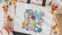 Nashville Tennessee girls trip tote bag for school, Tennessee gifts for her, cute checkered realtor tote bag real estate agent gift, rainbow