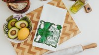 not lucky simply blessed throw pillows for green couch, Christian St Patricks Day decorations, shamrock cross kitchen towel for Mom, Irish