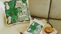 not lucky simply blessed shamrock cross kitchen towel for friends, Christian St Patricks Day decorations, Irish gifts for her, St Pattys Day