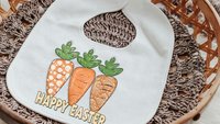 Happy Easter baby bibs for girls, Easter carrots Easter baby gifts for newborn, baby first Easter basket stuffers for infants, baby layette