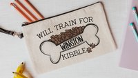 personalized will train for kibble dog treat bag, dog mom wristlet with strap, dog training accessories, dog lover gifts for women, zipper