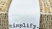 simplify life kitchen towels for bridal shower, custom word of the year minimalist kitchen decor, mantra quote motivational gifts for badass