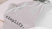 simplify life snuggle blanket 50x60 inches, cozy gifts for women, custom word of the year throw blankets for couch, mantra quote encouraging