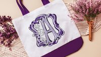 personalized initial tote bag for bridesmaids, carolina blue school spirit accessories, custom name tote bag for girls, best gifts for her