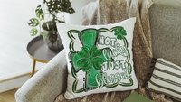 not lucky simply blessed throw pillows for green couch, Christian St Patricks Day decorations, shamrock cross kitchen towel for Mom, Irish