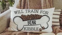 personalized kibble dog lumbar accent pillow for couch, funny dog Mothers day gift for dog mom, dog lover gifts for her, cute dog throw