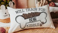 personalized kibble dog lumbar accent pillow for couch, funny dog Mothers day gift for dog mom, dog lover gifts for her, cute dog throw