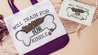 personalized will train for kibble dog treat bag, dog mom wristlet with strap, dog training accessories, dog lover gifts for women, zipper
