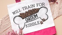 personalized will train for kibble dog treat bag, dog mom wristlet with strap, dog training accessories, dog lover gifts for women, zipper