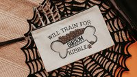 personalized will train for kibble dog treat bag, dog mom wristlet with strap, dog training accessories, dog lover gifts for women, zipper