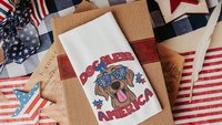 dog bless America throw pillows for couch for dog lovers, golden retriever gifts for women, patriotic dog decor for home, best gifts for her