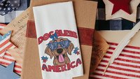 dog bless America throw pillows for couch for dog lovers, golden retriever gifts for women, patriotic dog decor for home, best gifts for her