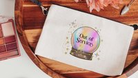 custom quote makeup bag for purse, crystal ball besties gift, nope funny wristlet for women, snarky gifts for friends, Easter basket stuffer