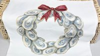 oyster shell wreath throw pillows for couch unique home decor gift for women, coastal kitchen towels for summer, best gifts for her, beachy
