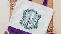 personalized initial tote bag for bridesmaids, carolina blue school spirit accessories, custom name tote bag for girls, best gifts for her